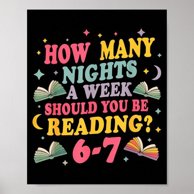 How Many Nights Reading 67 Meme Six Seven Teacher  Poster (Front)