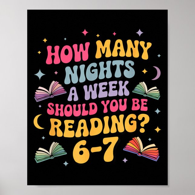 How Many Nights Reading 67 Meme Six Seven Teacher  Poster (Front)