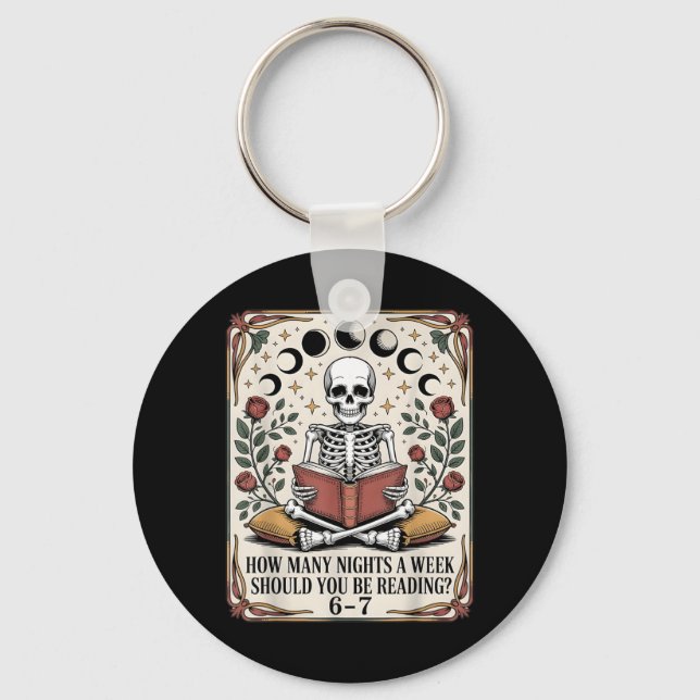 How Many Nights Reading Meme 6 7 Funny Book Lover Key Ring (Front)