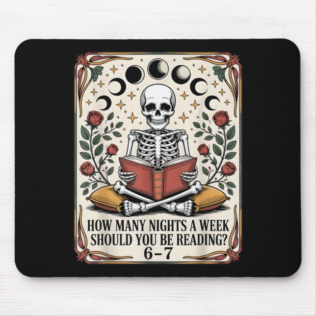 How Many Nights Reading Meme 6 7 Funny Book Lover  Mouse Mat (Front)