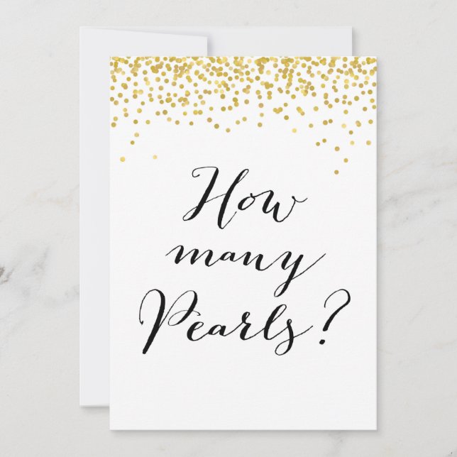 How Many Pearls are in the Jar 5x7" Sign Invitation (Front)