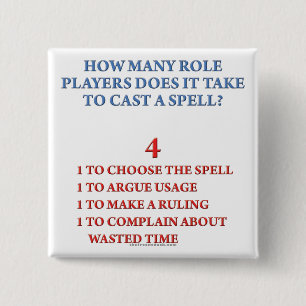 How Many Players to Cast a Spell 15 Cm Square Badge
