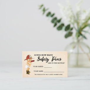 How Many Safety Pins Firefighter Shower Game Card