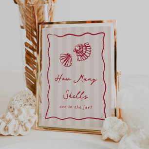 "How Many Shells" Bridal Shower Game Sign