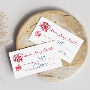 "How Many Shells" Guessing Game Card