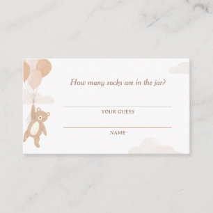How Many Socks Card Bear Baby Shower