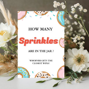 How Many SPrinkles In the Jar Baby Shower Game Pedestal Sign