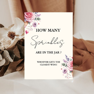 How Many SPrinkles In the Jar Baby Shower Game Pedestal Sign
