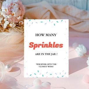 How Many SPrinkles In the Jar Baby Shower Game Pedestal Sign
