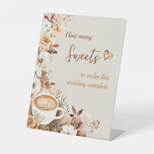 How Many Sweets Game Love is Brewing Bridal Shower Pedestal Sign