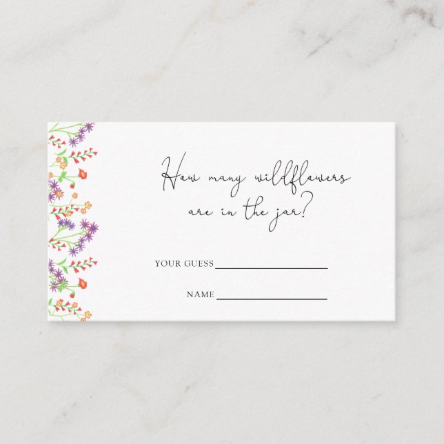 How many wildflowers are in the jar enclosure card (Front)