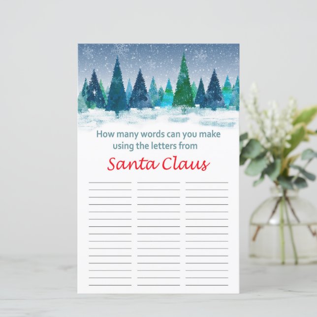 How many words can you make from Santa Claus (Standing Front)