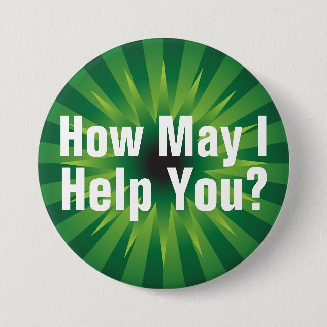 How May I Help You Starburst Ask Me Text Button (Front)