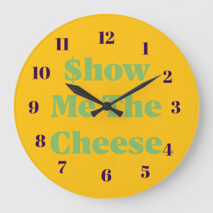$how Me The Cheese Large Clock