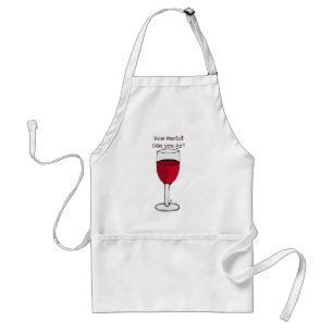 HOW MERLOT CAN YOU GO? wine print by jill Standard Apron