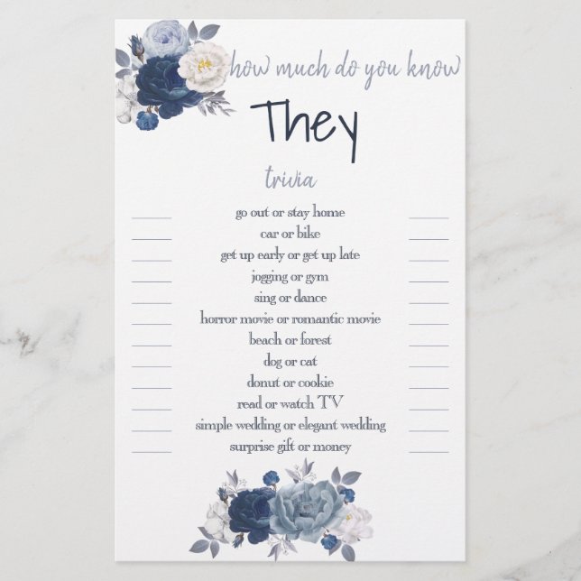 How much do you know They Card Flyer (Front)