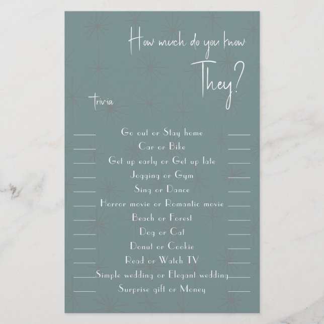 How much do you know They Flyer (Front)