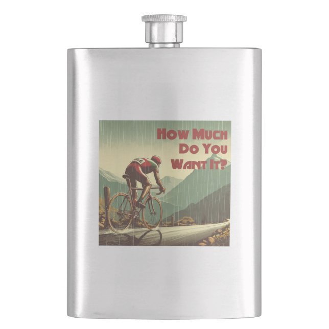 How Much Do You Want It Cycling Hip Flask (Front)
