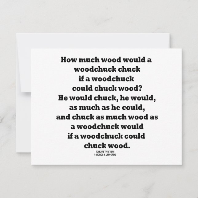 How Much Wood Would A Woodchuck Chuck Twister (Front)