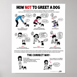 How Not To Greet A Dog (11" x 14") Kid-Friendly Poster