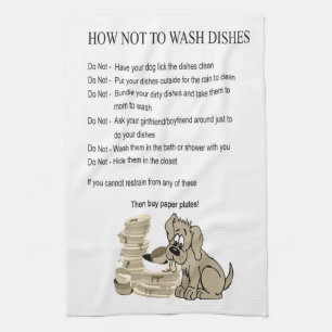 How Not To Wash The Dishes Teatowel Tea Towel