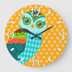 How Now Blue Owl Wall Clock