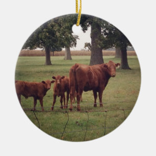 How Now Brown Cow Ceramic Tree Decoration