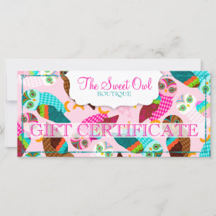 How Now Little Owls? Gift Certificate