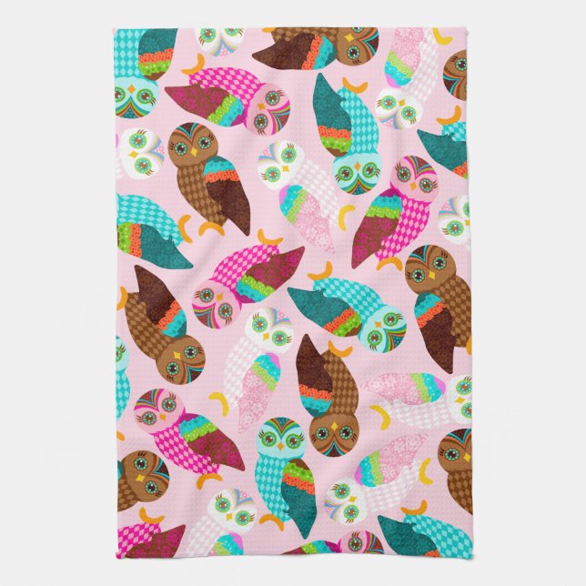How Now Little Owls? Tea Towel (Vertical)