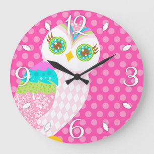 How Now White Owl Wall Clock