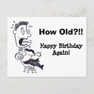 How Old Birthday Postcard