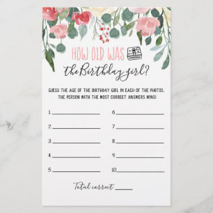 How old was Birthday girl Birthday Party game
