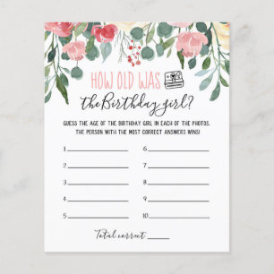 How old was Birthday girl Birthday Party game