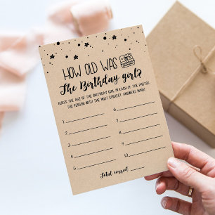 How old was Birthday girl Game Birthday party Card