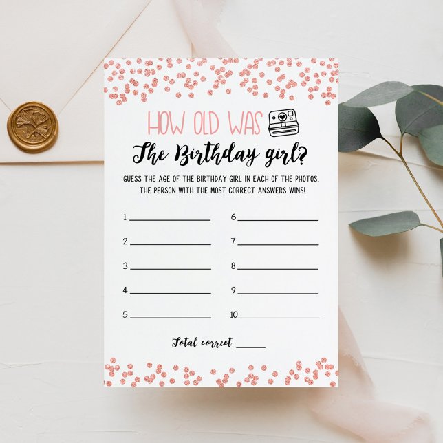 How old was Birthday girl Game Card (Creator Uploaded)