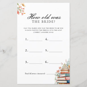 How Old Was Bride New Chapter Bridal Shower Game