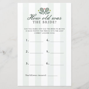 How Old Was Bride Perfect Match Bridal Shower Game