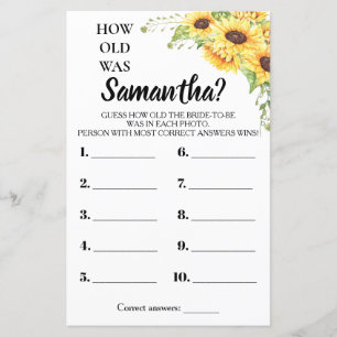 How old was She bridal shower english spanish game