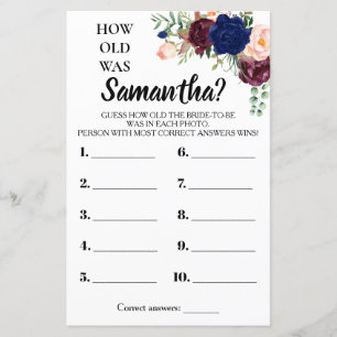 How old was She bridal shower english spanish game