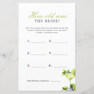 How Old Was She Mexican Fiesta Bridal Shower Game