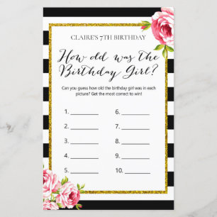 How old was the Birthday Girl Game