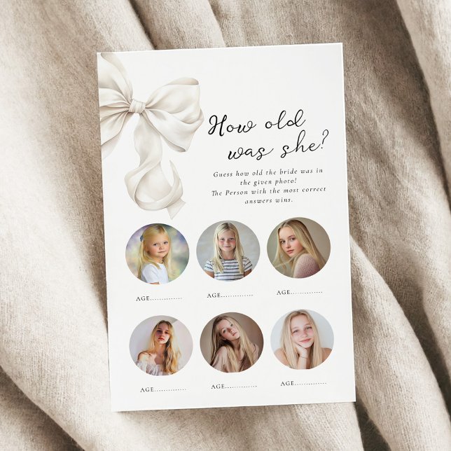 How old was the Bride Bridal Shower Game (Creator Uploaded)