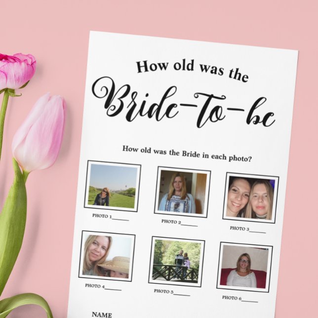 How old was the Bride Bridal Shower Game (Creator Uploaded)