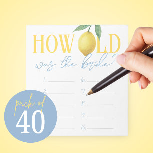 How Old Was The Bride Game Answer Sheet Notepad