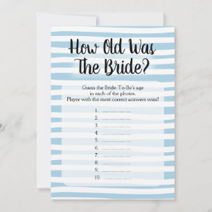How Old Was The Bride Shower Game Blue White