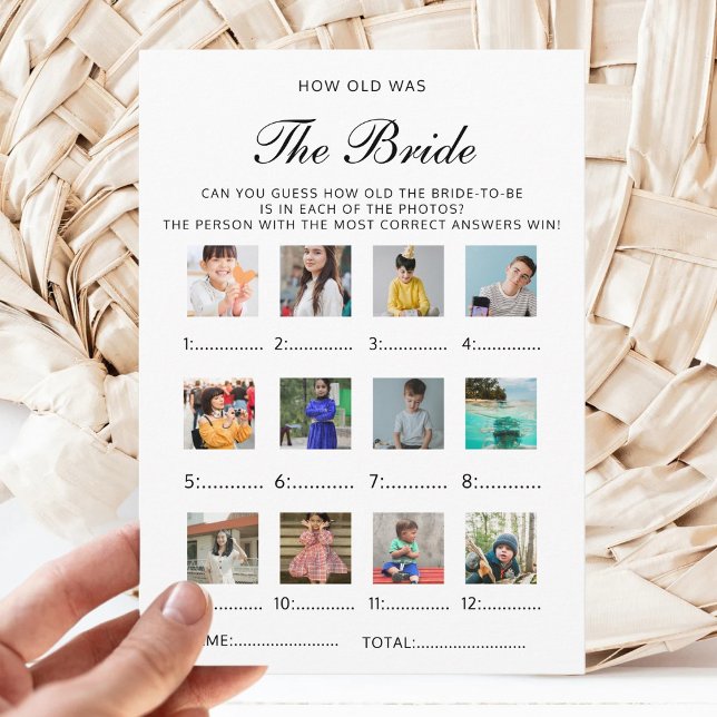 How Old Was The Bride Wedding Bridal Shower Game Invitation (Creator Uploaded)