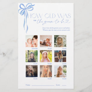 How Old Was The Groom Blue Bow Bridal Shower Game