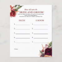 How Old Were The BRIDE AND GROOM Game