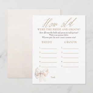 How Old Were The Bride And Groom Game Cards