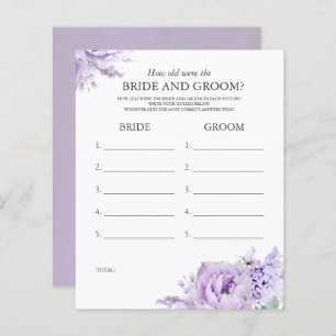 How Old Were The BRIDE AND GROOM - Purple Floral